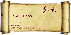 Jenei Anna névjegykártya