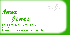 anna jenei business card